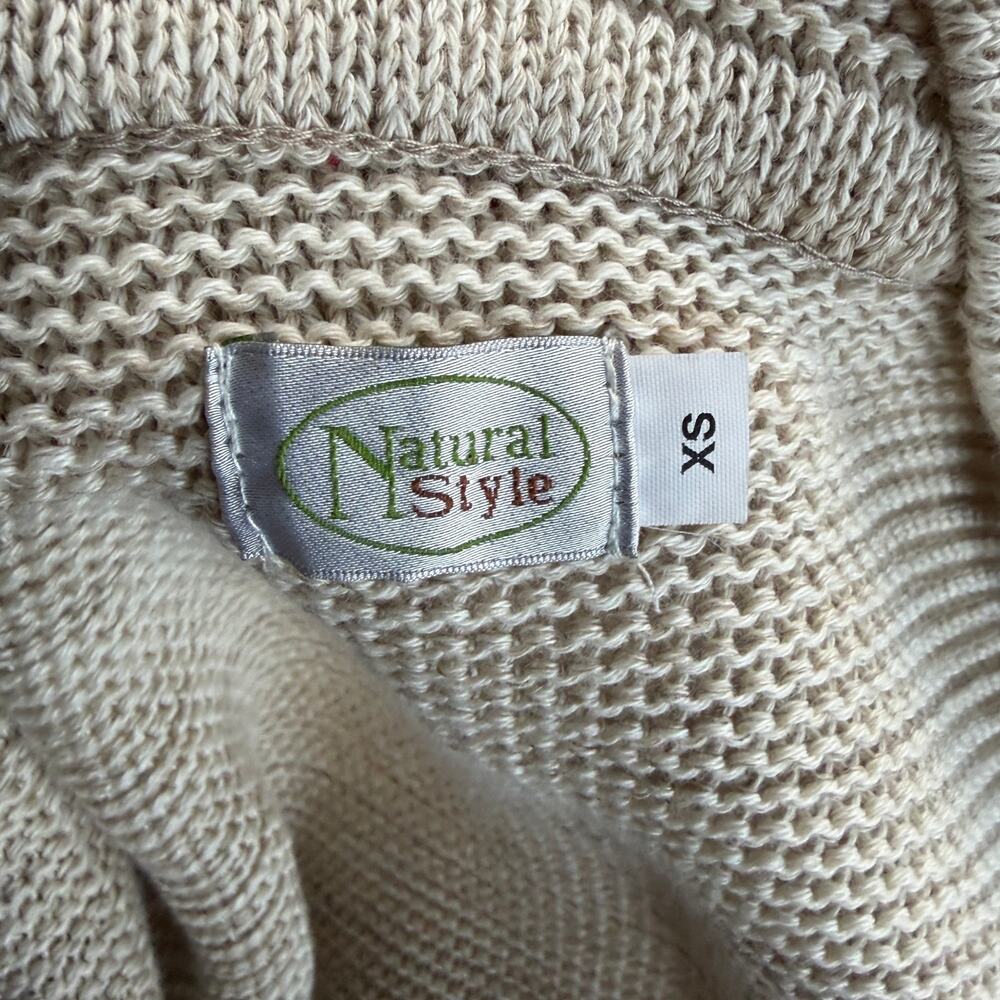 Natural Style Long Cardigan Coastal Grandma Linen Cottagecore Neutral Size XS - Picture 7 of 10